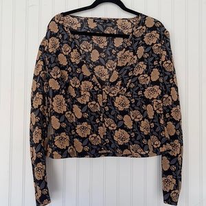Nasty Gal Floral Button Blouse